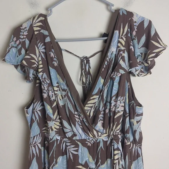 Maxi Gauze Walk-Through Boho Dress Romper Tropical Women's Size 1X - Picture 5 of 14